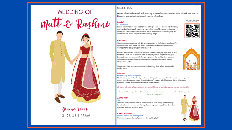 Indian wedding itinerary